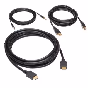 Tripp Lite HDMI KVM Cable Kit 4K USB 2.0 3.5mm Audio M/M Black 10 ft 3.05m TLCBL1593 P782-010-HA