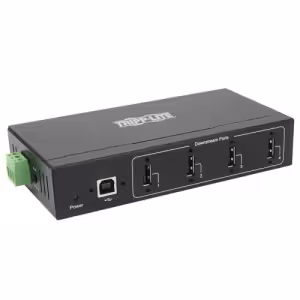 Tripp Lite TLCBL0946 4-Port Industrial USB 2.0 Hub 15kV ESD Metal Wall/DIN Mount