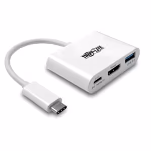 Tripp Lite USB-C to HDMI Adapter with USB-A and PD Charging White TLCBL1153