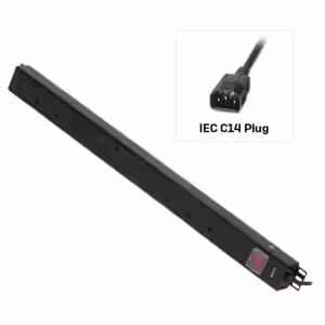 12 Way UK Mains Sockets, Vertical PDU with IEC Mains Cable