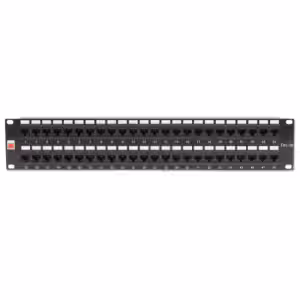 19' CAT5e 2U 48 Port RJ-45 Patch Panel, Unshielded, Black