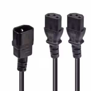 2m IEC Splitter Cable IEC C14 to 2 x IEC C13
