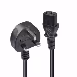 0.7m UK 3 Pin Plug to IEC C13 mains power Cable, Black