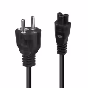 2m Schuko 2 Pin Plug To IEC C5 Power Cable, Black