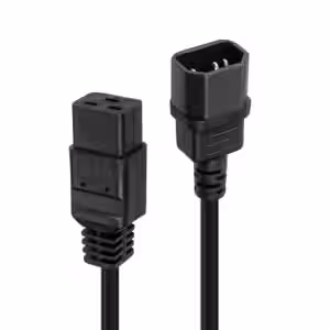 2m C14 to C19 Mains Extension Cable, Black