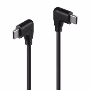 1m USB 2.0 Right-Angled USB-C to Right-Angled USB-C Cable, 480Mbps, 60W PD