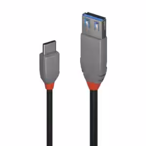 LINDY Anthra Line 0.15m USB 3.2 Type C to A Adapter Cable 10Gbps