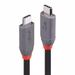 LINDY Anthra Line 0.8m USB4 USB-C to C Cable, 40Gbps, 100W (20V) PD