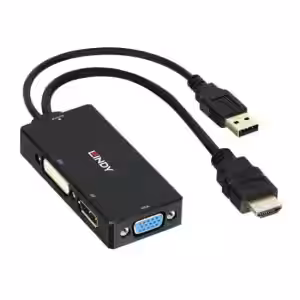 LINDY 38182 HDMI to DisplayPort, DVI-D and VGA Converter 4K 30Hz