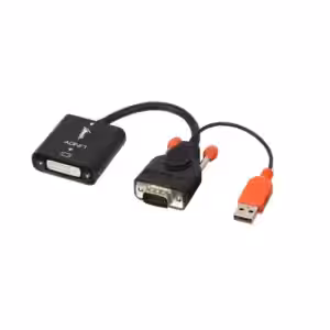 LINDY 38184 VGA to DVI-D Converter Cable 1080p USB Powered