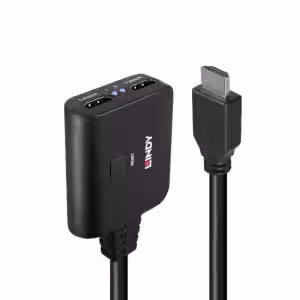 LINDY 38356 2 Port HDMI 4K60 Splitter Cable with HDR