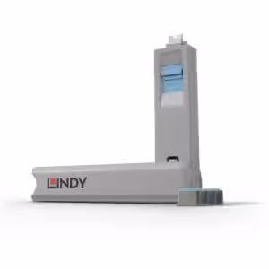LINDY USB-C Port Blocker Kit Blue 40465 (1 Key and 4 Locks)