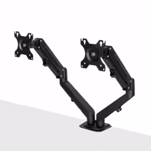 LINDY Dual Mount Desktop Gas Spring Monitor Arm Black (40708)