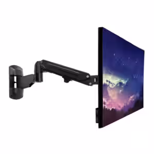 LINDY 40712 Wall Mounted Single Gas Arm Display Mount Black, 9kg, VESA 75/100