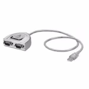 LINDY 42889 USB Type A to 2 Port Serial 9 Way D Male Converter