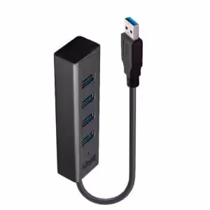 LINDY 43324 4 Port USB 3.0 Hub 5Gbps Integrated Cable
