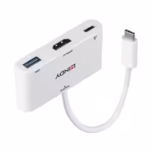 Lindy USB 3.2 Type C to HDMI Converter with USB-A Port & 100W Power Delivery
