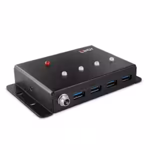 LINDY 43374 4 Port USB 3.0 Metal Hub with Mounting Brackets