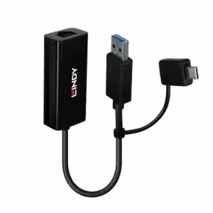 LINDY 43412 USB 3.2 Gen 1 Type A & C to Gigabit Ethernet Converter