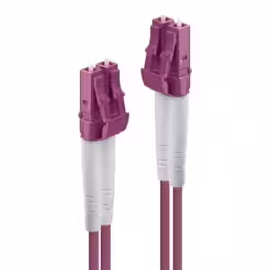 LINDY LC to LC OM4 Multimode Fibre Optic Cable, 1m