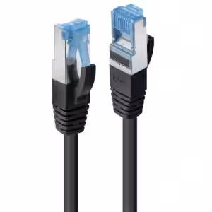 LINDY 0.3m Cat.6A S/FTP LSZH Snagless Gigabit Ethernet Cable Black