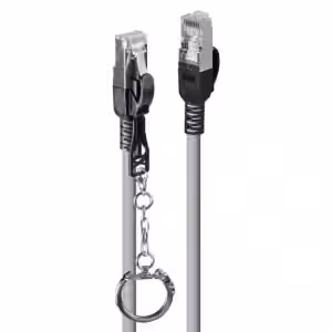 LINDY 10m Cat.6A S/FTP Locking Ethernet Cable Grey