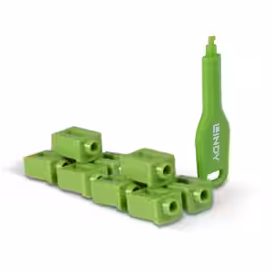 LINDY SFP Port Blocker with 1 Key Green ( ) 10 Pack
