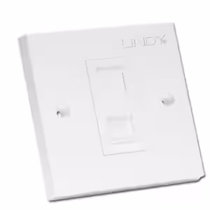 Lindy CAT6 1 Port Unshielded Wall Plate with Shuttered RJ45 Socket
