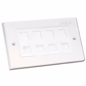 LINDY CAT5e Double Wall Plate 4 x RJ-45 Shuttered Unshielded Sockets