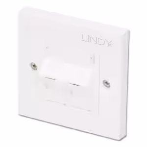 LINDY CAT5e Single Wall Plate 2 x Angled Shuttered RJ45 Sockets Unshielded
