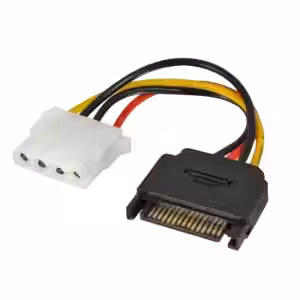 LINDY 0.15m 15-Pin SATA Male to LP4 Molex Female Power Cable