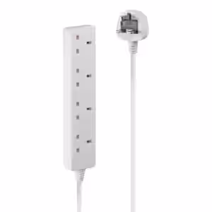Lindy 73073 4-Way UK Mains Power Extension Lead 5m 13A 250V White