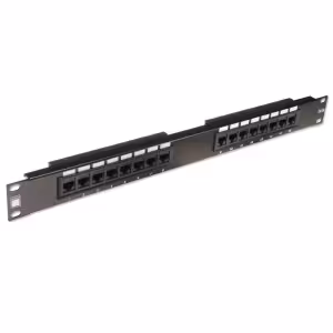 LINDY 19" CAT6 1U 16 Port RJ-45 Unshielded Patch Panel Black 12751 No. 66034
