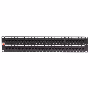 Lindy 12754 19 Inch CAT6 2U 48 Port Unshielded RJ-45 Patch Panel Black