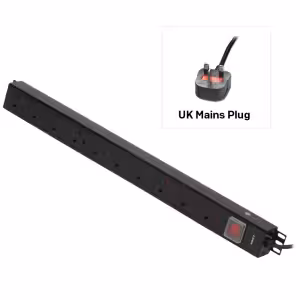 LINDY 10 Way Vertical UK Mains PDU with 3m Cable Black 29982