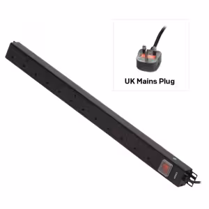 LINDY 12 Way Vertical PDU UK Mains Sockets 3m Cable Black 29983 No. 66034