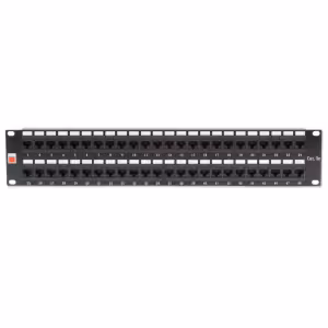 LINDY 20758 19 Inch CAT5e 2U 48 Port RJ-45 Unshielded Patch Panel Black