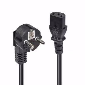 LINDY Schuko 2 Pin to IEC C13 Power Cable, Black, 3m