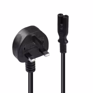 LINDY UK 3 Pin Plug to IEC C7 Figure 8 Mains Power Cable 1m Black