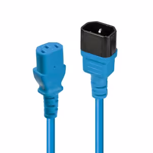 LINDY IEC C14 to C13 Mains Extension Cable 0.5m Blue 10A 250V