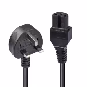 Lindy 2m UK 3 Pin Plug to IEC C15 Hot Conditioned Power Cable 250V