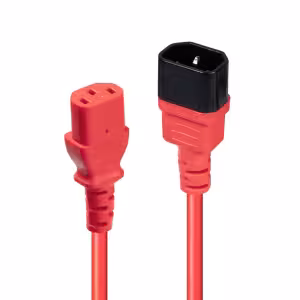 LINDY 1m C14 to C13 250V Mains Extension Cable Red