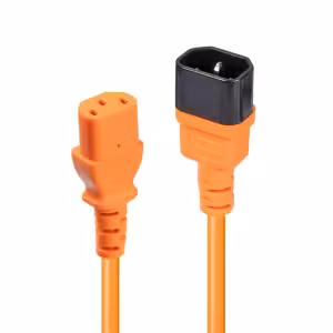 LINDY 30475 C14 to C13 Mains Extension Cable, Orange, 2m, 10A 250V