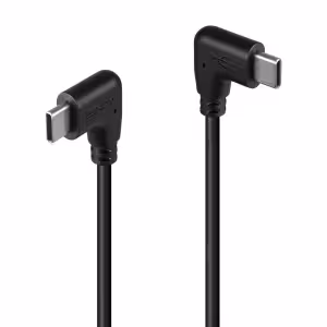 LINDY 0.5m USB 2.0 Right-Angled USB-C to Right-Angled USB-C Cable 60W 20V