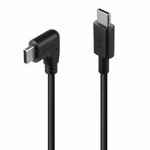 LINDY 1m USB 2.0 USB-C to Right-Angled USB-C Cable 60W PD 20V