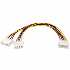 LINDY 0.25m LP4 Male to 2 x LP4 Female Internal Power Cable