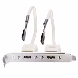 LINDY 33147 2 Port USB 2.0 PC Back Plate Internal to External Adapter 20cm