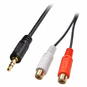 LINDY 35678 3.5mm Male to 2 x RCA Female AV Adapter Cable, 0.25m
