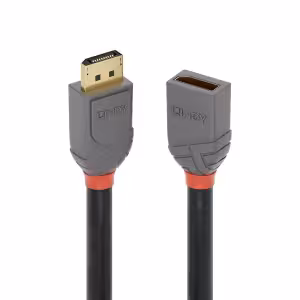 LINDY Anthra Line 1m DisplayPort 1.4 Extension Cable 8K 32.4Gbps