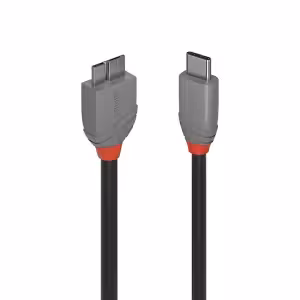 LINDY Anthra Line 2m USB 3.2 Gen 1 Type C to Micro-B Cable, 5Gbps